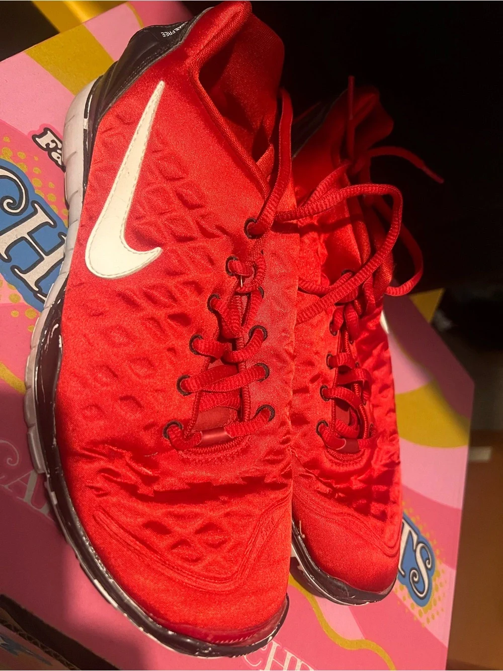 Nike Red Women's Athletic Shoes with White Swoosh